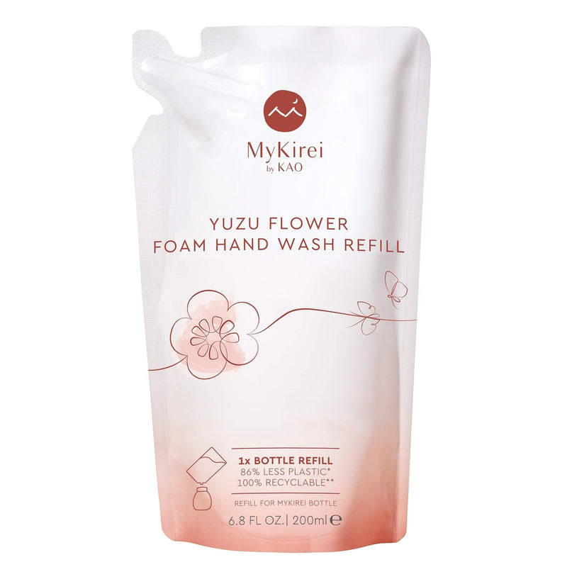 [Australia] - MyKirei By Kao Japanese Yuzu Flower Foam Hand Wash Refill, Sustainable Bottle, Citrus, 6.8 Fl Oz MyKirei By Kao Japanese Yuzu Flower Foam Hand Wash Refill, 6.8 Ounces 