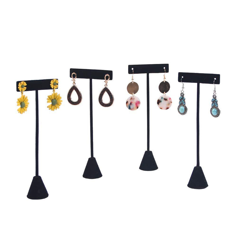 [Australia] - Coward 4 Pcs/Set 6.5" T-Shape Earring Stand,Jewelry Organizer Stud Earring Display Holder (6.5" H) 6.5"h 