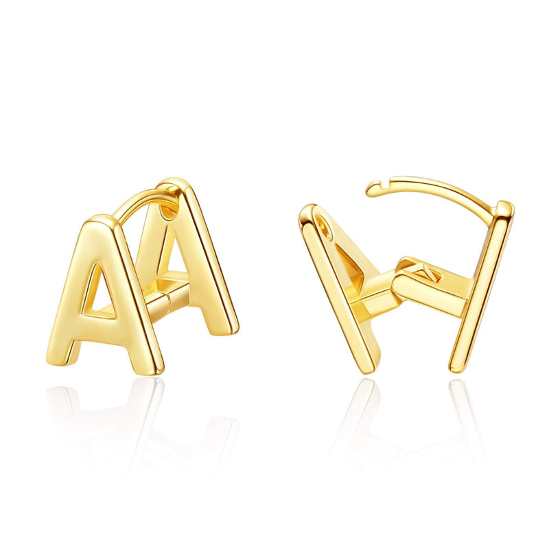 [Australia] - Initial Stud Earrings for Women 14K Gold Plated 26 Letters A-Z Earrings Valentine's Day Jewelry Gifts A - Gold 
