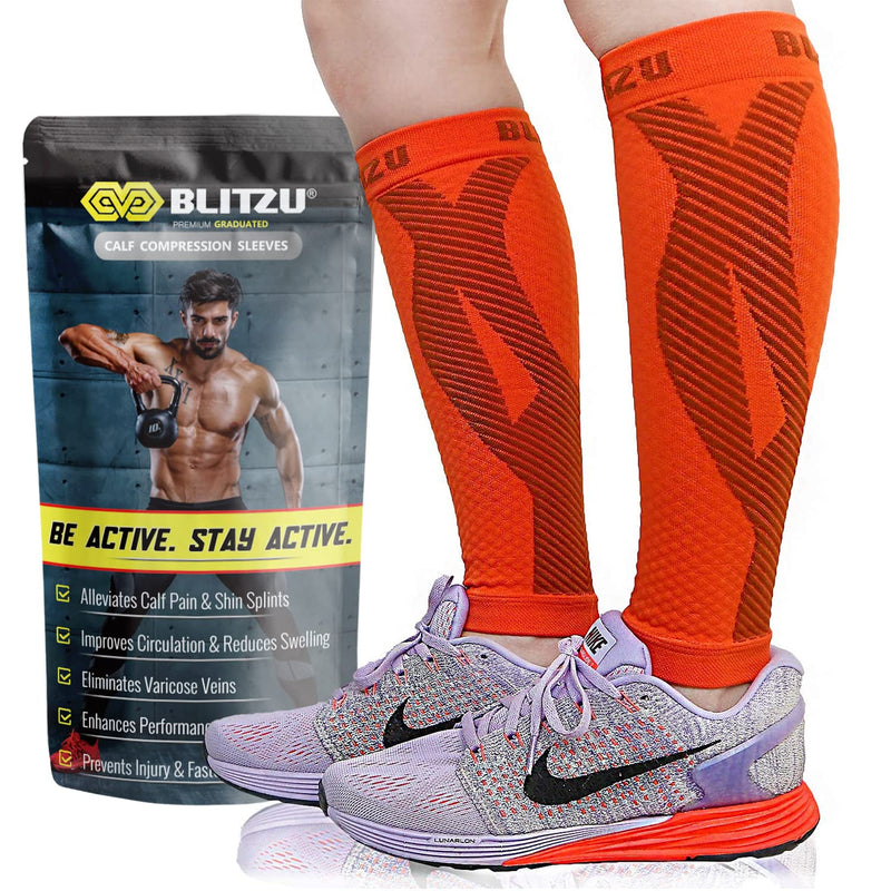 [Australia] - Calf Compression Sleeves for Men Women. Footless Compression Socks Without Feet . Shin Splints, Varicose Vein Treatment for Legs & Pain Relief. Calf Braces, Splints & Supports. Best Wide leg compression sleeve for Running Nurse Pregnant Pregnancy 