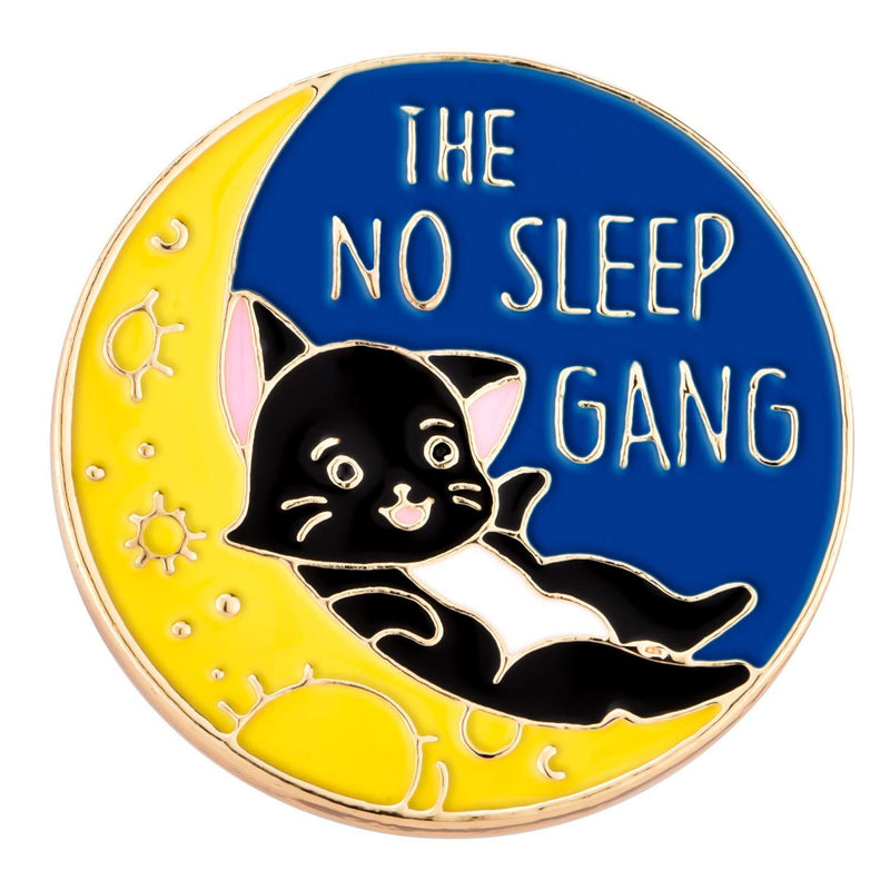 [Australia] - Avamie The No Sleep Gang Moon Star Cat Enamel Lapel Pin 