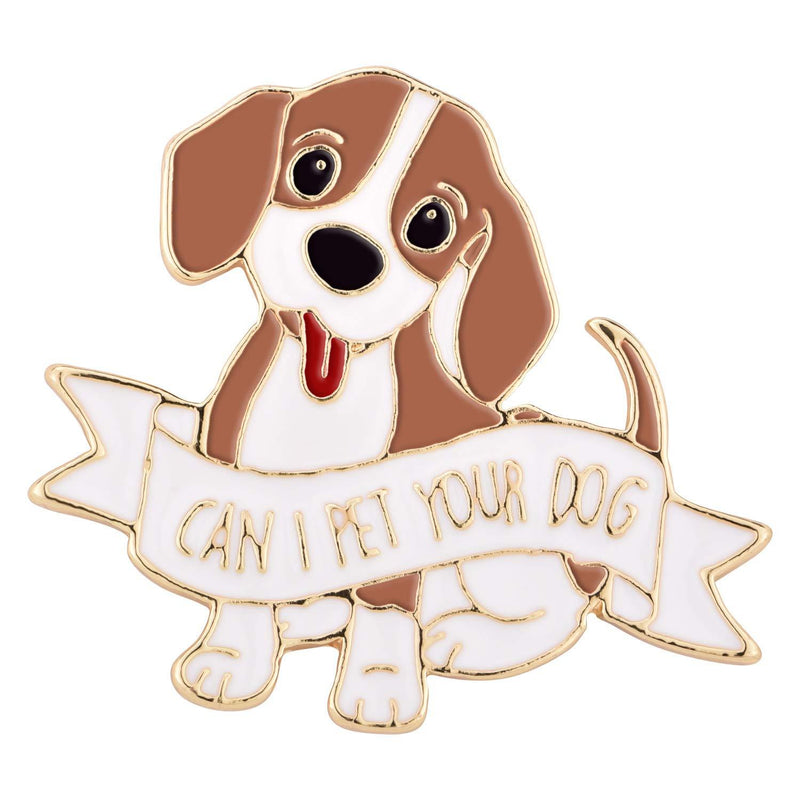 [Australia] - Avamie Can I Pet Your Dog Cute Dog Enamel Lapel Pin 