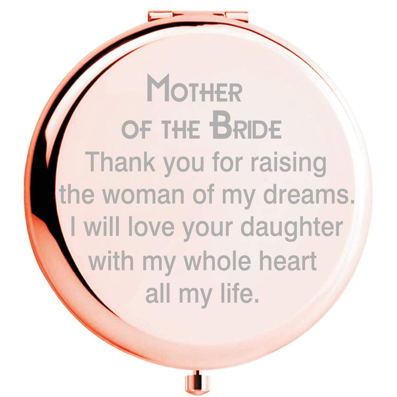 [Australia] - Fnbgl Mother of Bride Gifts from Daughter Son Thank You for Raising The Women Engraved Compact Travel Mirrors Mom Gifts from Son, Mother Gifts from Daughter Unique Mothers Day Present Idea for Her 