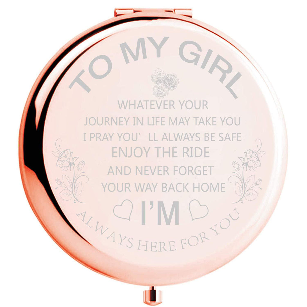 [Australia] - Fnbgl Travel Pocket Mirror Daughter Present from Mom and Dad, Unique Birthday Gift, Graduation Gifts for Her, Present for Women Girls, Personalized To My Girl Makeup Mirror 