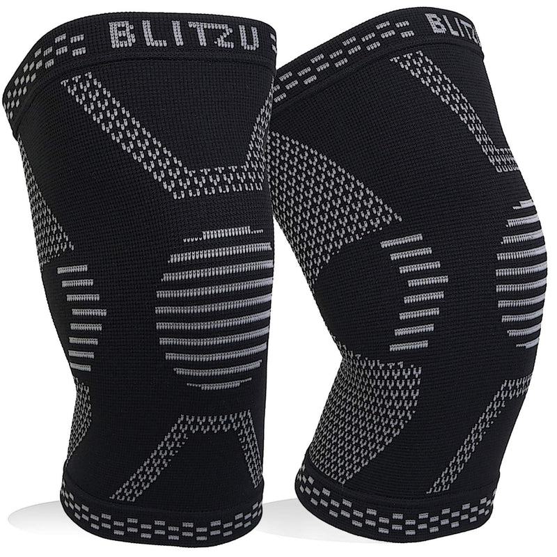 [Australia] - Knee Compression Sleeve Women Knee Support for Men Knee Sleeves for Weightlifting Knee Brace for Running Knee Sleeves for Men Knee Pain Knee Support for Working Out Meniscus Knee Brace Jet Black M Medium (1 Pair) 
