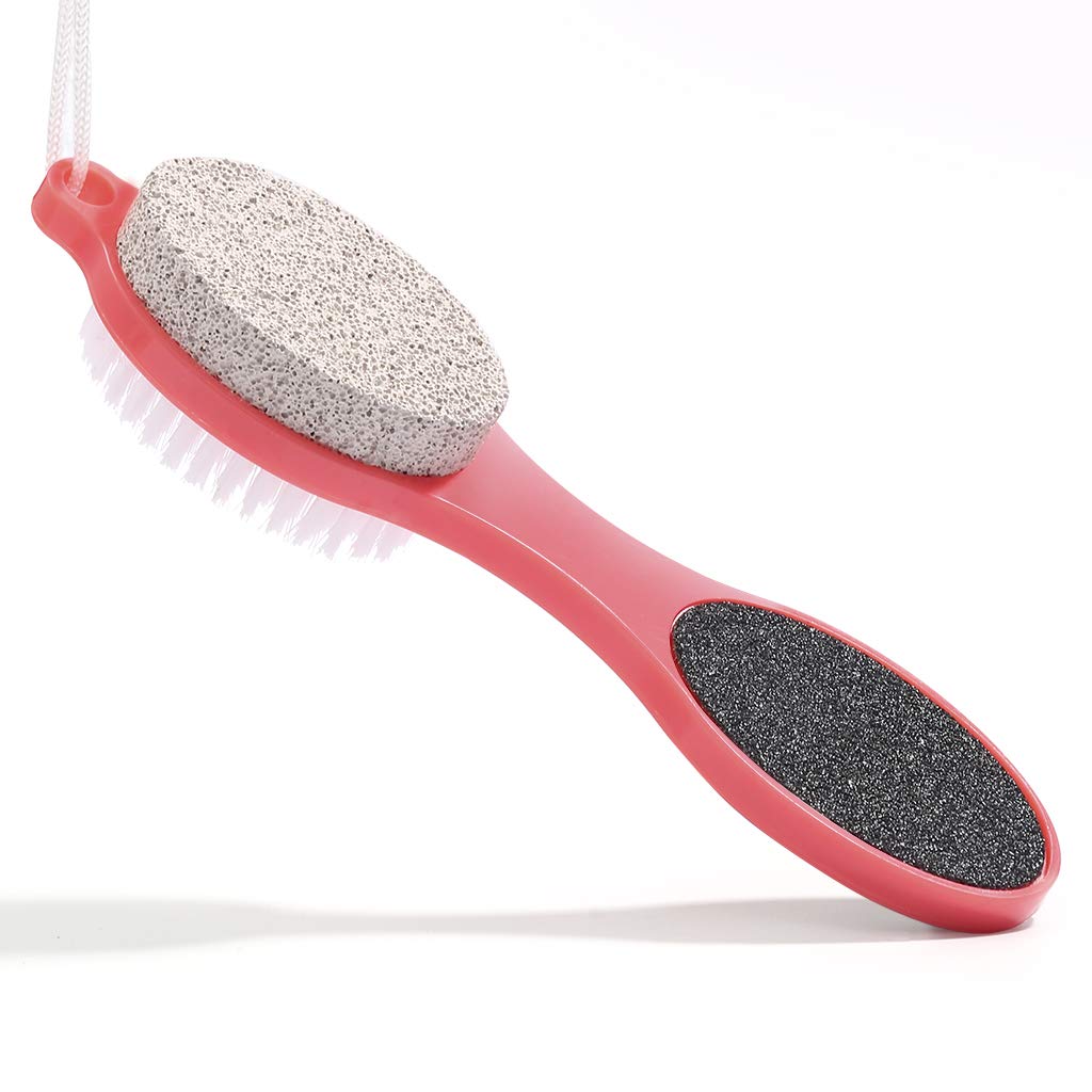 [Australia] - CAREHOOD Foot File Callus Remover - Multi Purpose 4 in 1 Feet Pedicure Tools with Foot Scrubber, Pumice Stone, Foot Rasp and Sand Paper for Home Foot Care (Red Pedicure Foot File) Red Pedicure foot file 