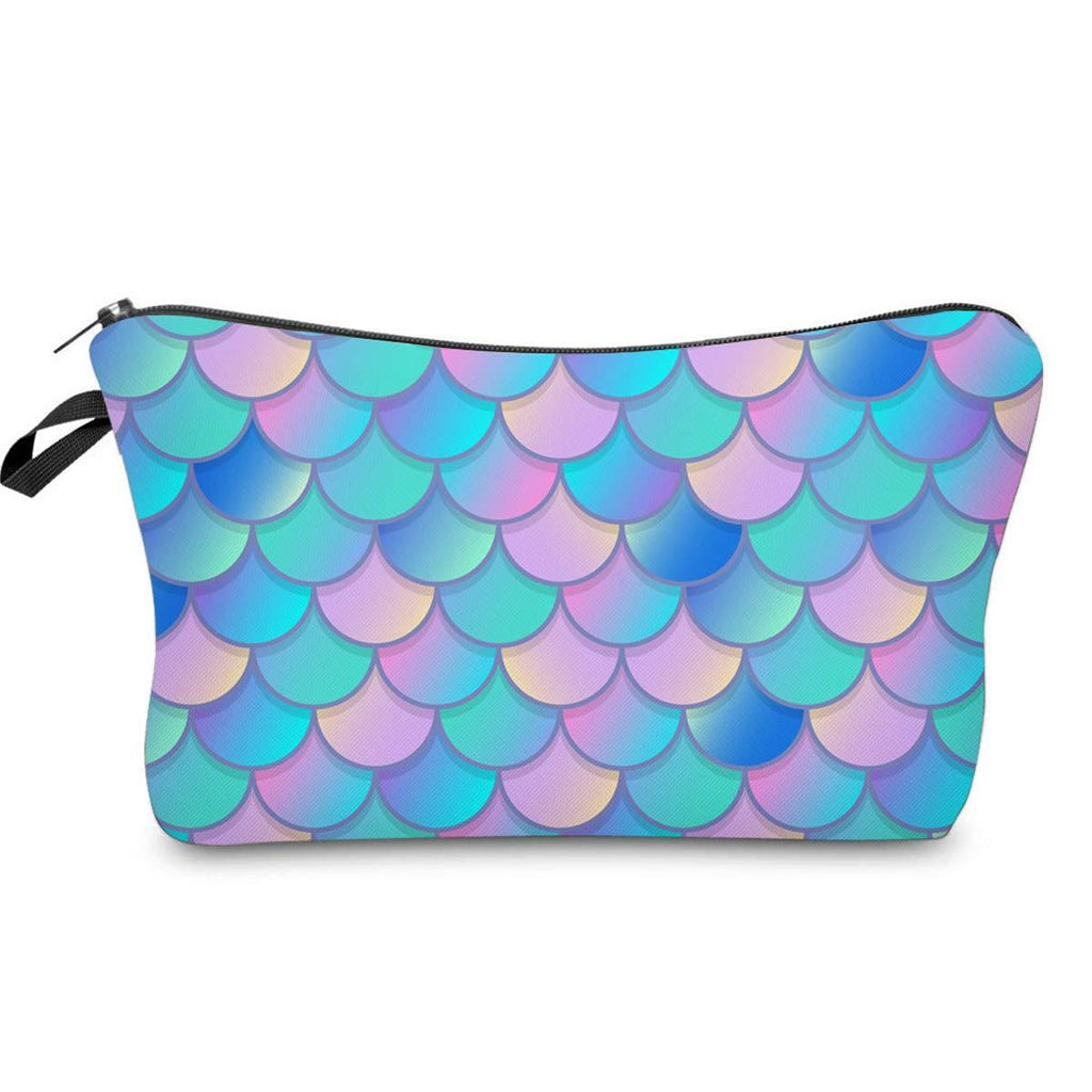 [Australia] - Mermaid Makeup bag Double-sided Printied Waterproof Travel Cosmetic Bag Zipper Pouch Small Toiletry Organizer, Adorable Roomy Mermaid Pencil Case for Girls Gifts Bag Congrats Grad 
