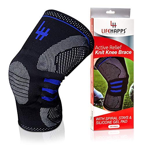 [Australia] - Active Relief Knee Brace by Lifehapps - Patella Knee Support Compression Sleeve with Side Stabilizers for Arthritis Joint Pain, Meniscus Tears, ACL, MCL Injuries, Exercise, Running (3XL, Black) 