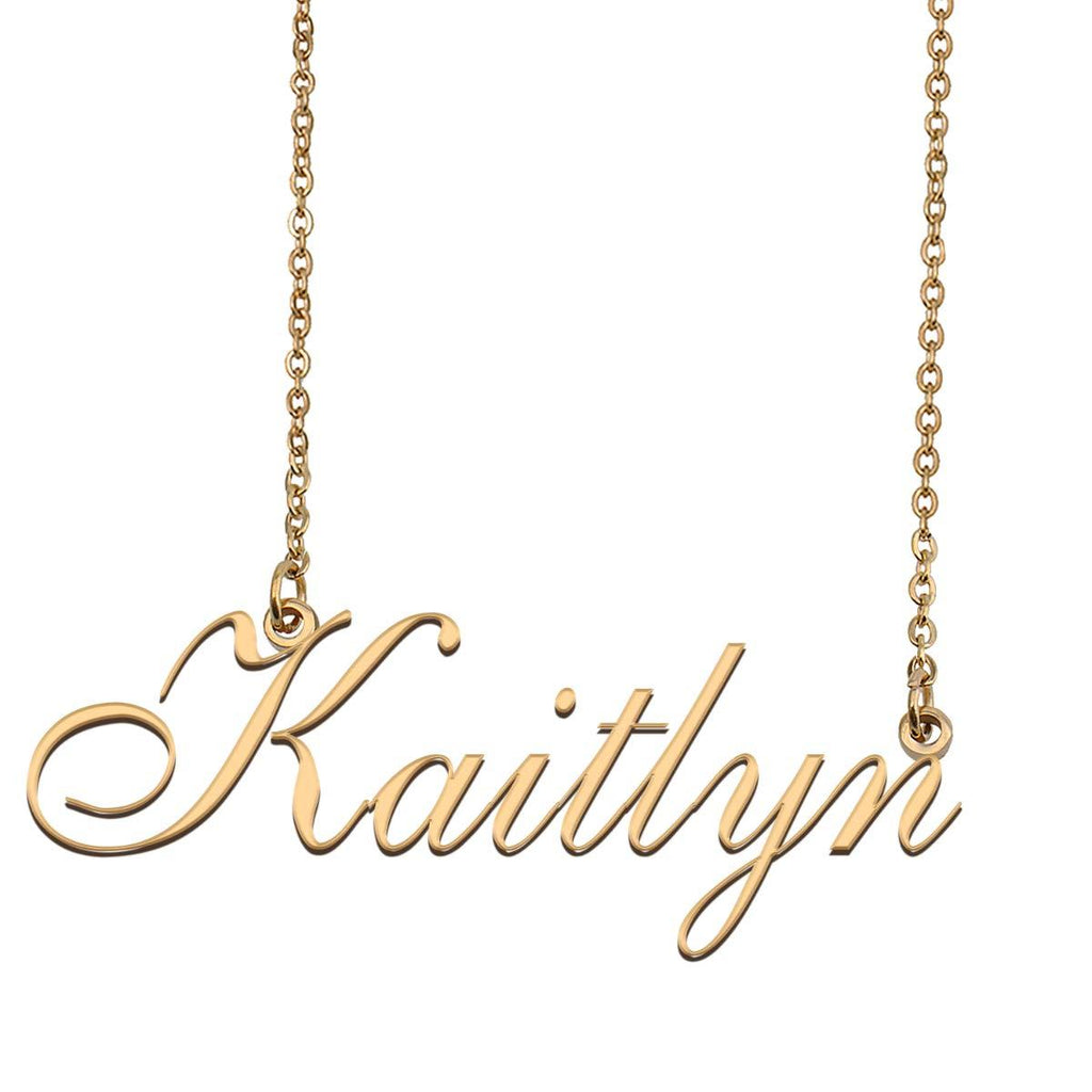 [Australia] - GR35Z9 Custom Customize Personalized Name Necklace for Womens Kaitlyn Gold 