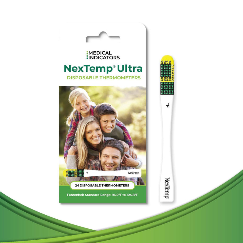 [Australia] - NexTemp® Ultra Single-Use Thermometers: Individually Wrapped 24-Pack, Providing Superior Accuracy and Maximum Infection Control. Perfect for Businesses, Schools, First-Aid, Home, and Travel! 