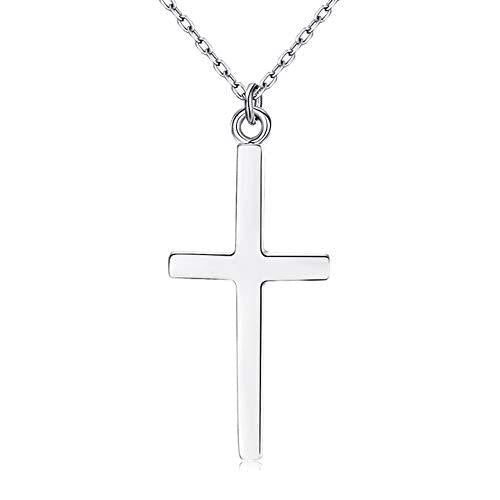 [Australia] - 3UMeter 925 Sterling Silver Cross Pendant Necklace for Women Tiny Small Cross Necklace Charm Cross Pendant Necklace Birthday Gifts 18 Inches for Women Girls with Gift Box 