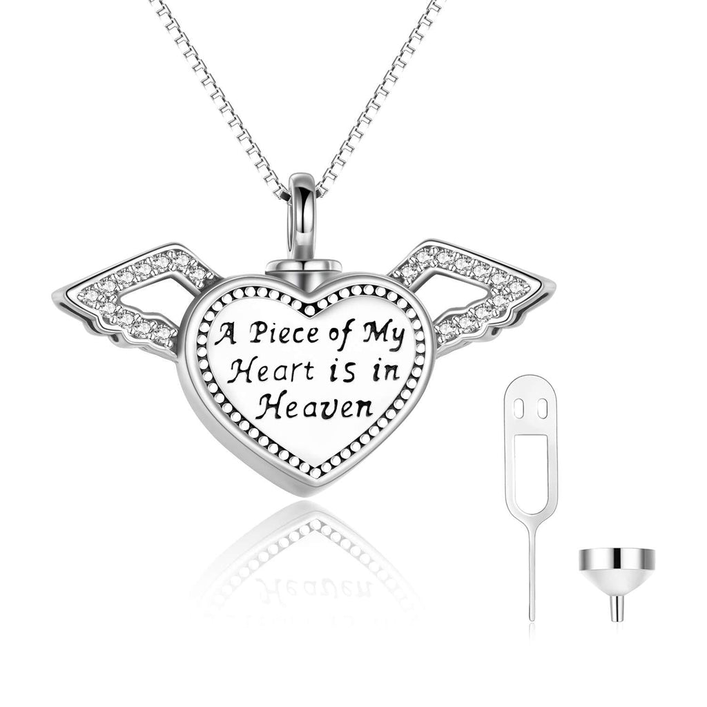 [Australia] - Memorial Gifts Cremation Jewelry Urn Necklaces for Ashes"A Piece Of My Heart Is In Heaven" 