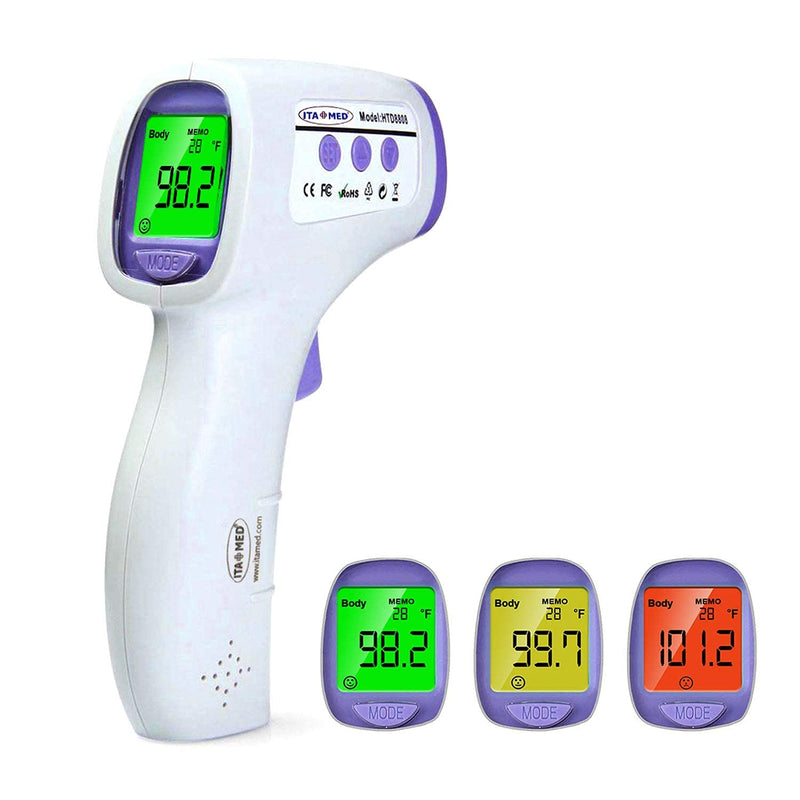 [Australia] - Digital Non-Contact Infrared Forehead Thermometer for Adults & Kids, Accurate Instant Reading, Dual Mode Body & Surface ˚C / ˚F, Intelligent Temperature/Fever Alert, Batteries Included 