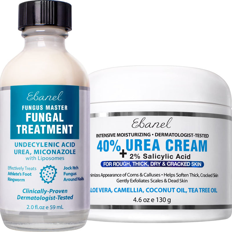 [Australia] - Ebanel Bundle of 40% Urea Cream 4.6 Oz, and Fungus Treatment 2 Oz 
