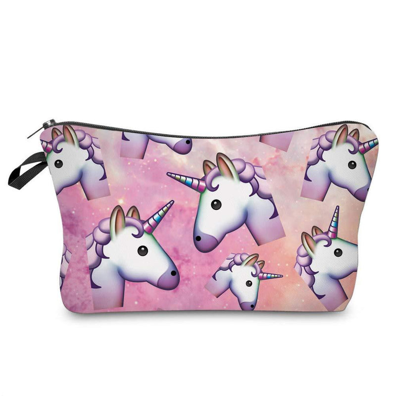 [Australia] - Makeup Bags,Travel Cosmetic Bags Brush Pouch Toiletry Wash Bag Portable Travel Make up Case for Women and Girls,Pink unicorn Pink Unicorn 