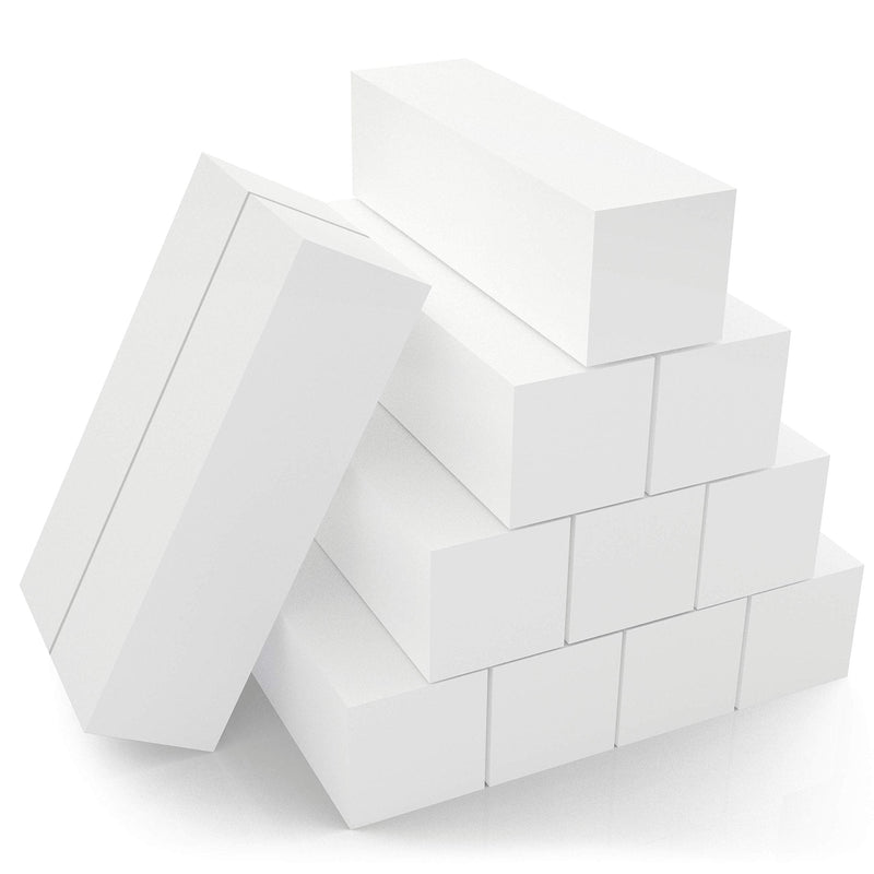 [Australia] - Morary 12-Pack, Nail Buffer Blocks for Natural and Acrylic Nails, 4 Sided, Medium Grit (White) White 