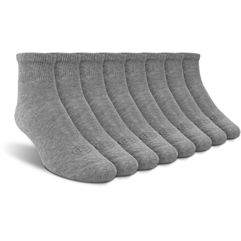 [Australia] - Doctor's Choice Diabetic Socks for Men, Seamless Crew Socks with Non-Binding Top, 4-Pairs, Large 10-13 & X-Large 13-15 Grey/Quarter Large (4 Pair) 