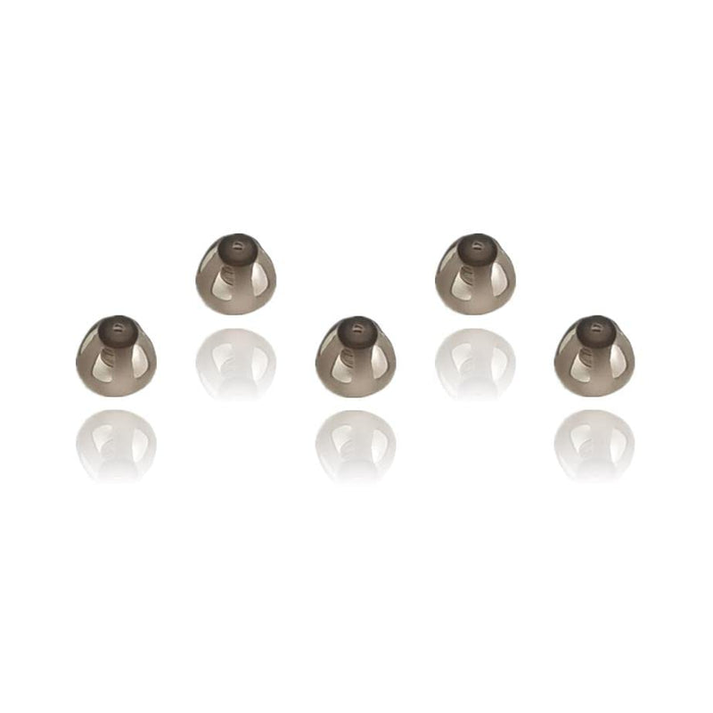 [Australia] - Hearing Aid Domes Smoky Gray Tips Ear Pieces Comfortable for Open Fit BTE Sound Amplifier PSAP Kit Invisible 8mm (M * 5) 