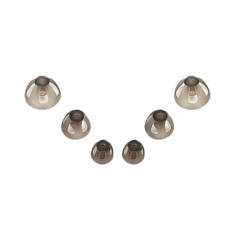 [Australia] - Hearing Aid Domes Smoky Gray Tips Ear Pieces Comfortable for Open Fit BTE Sound Amplifier PSAP Kit Invisible, except for RIC 5+8+10mm(Mixed * 6) 