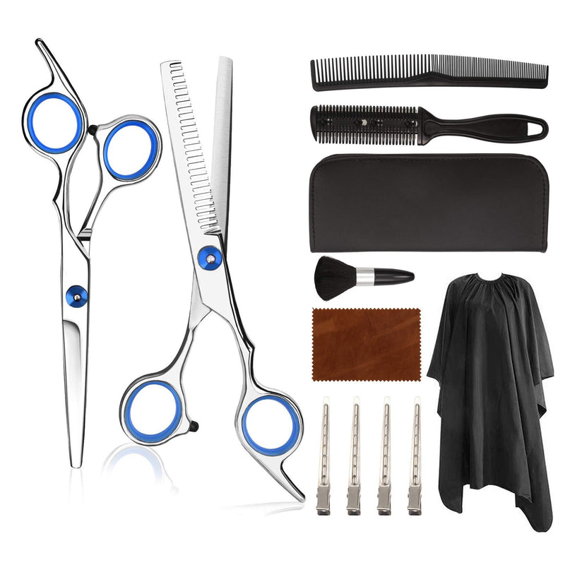[Australia] - Gaoport 12 PCS Hair Cutting Scissors Set Professional Stainless Steel Haircut Kit Cutting Scissors, Thinning/Texturizing Shears, Hair Razor Comb, Barber/Salon/Home Hairdressing Shears Kit 