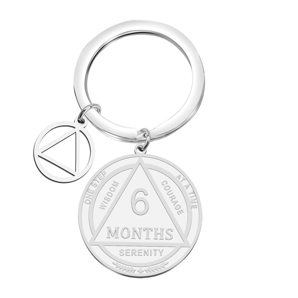 [Australia] - BNQL AA Monthly Medallion Keychain Sober Recovery Gifts 1 Month 2 Months 6 Months Serenity Prayer AA Sobriety Gifts 