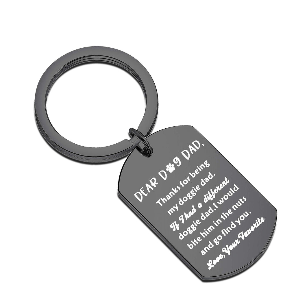 [Australia] - ENSIANTH Dog Dad Dog Mom Gift Pet Owner Rescue Gift Dog Lover Keychain Best Dog Dad Gift Dog Dad Black 