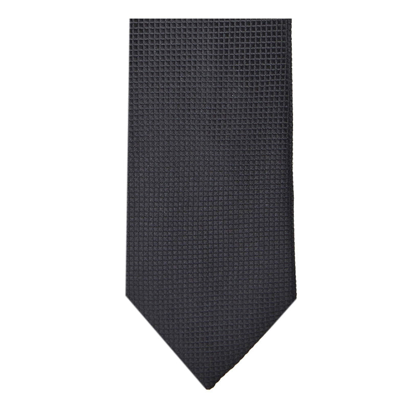 [Australia] - Jacob Alexander Men's Woven Subtle Mini Squares Slim Neck Tie Black 