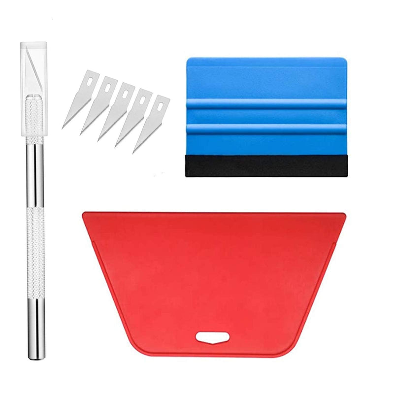 [Australia] - Wallpaper Hand Tools Kit Red and Blue Scraper for Wall Paper Smoothing and Remove Bubbles Suitable for Application of Window Film Wall Sticker Vinyl Film 