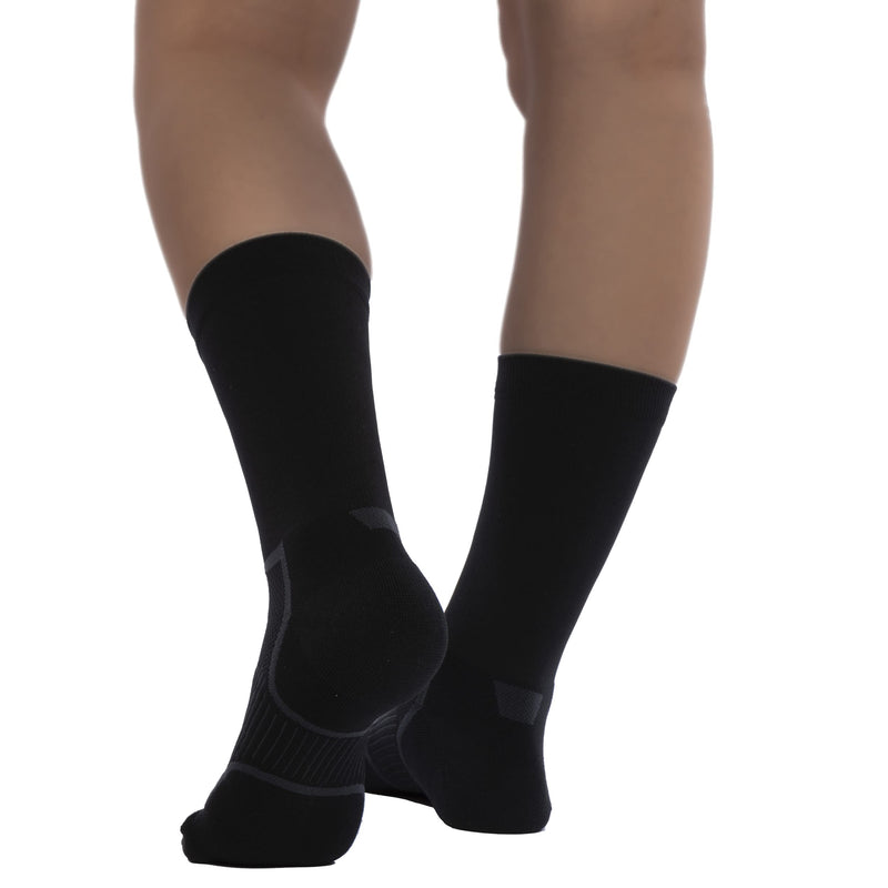 [Australia] - Copper Fit Energy Unisex Crew Length Compression Socks Large-X-Large Black 