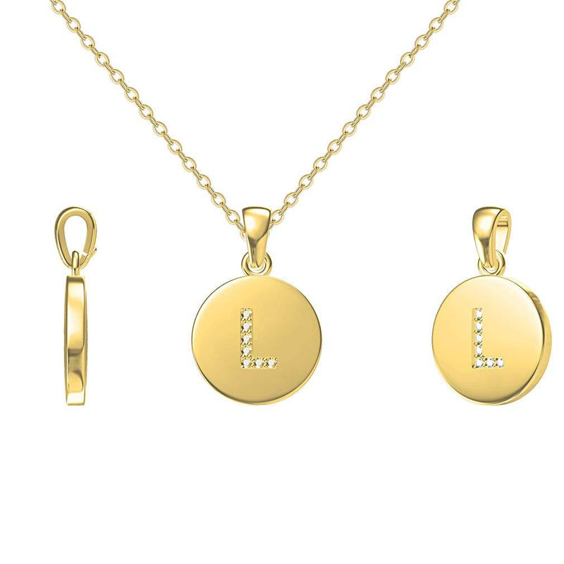 [Australia] - GONGZHU Tiny Letter Necklace for Women Girls 18K Gold Pendant Plated Necklace L 