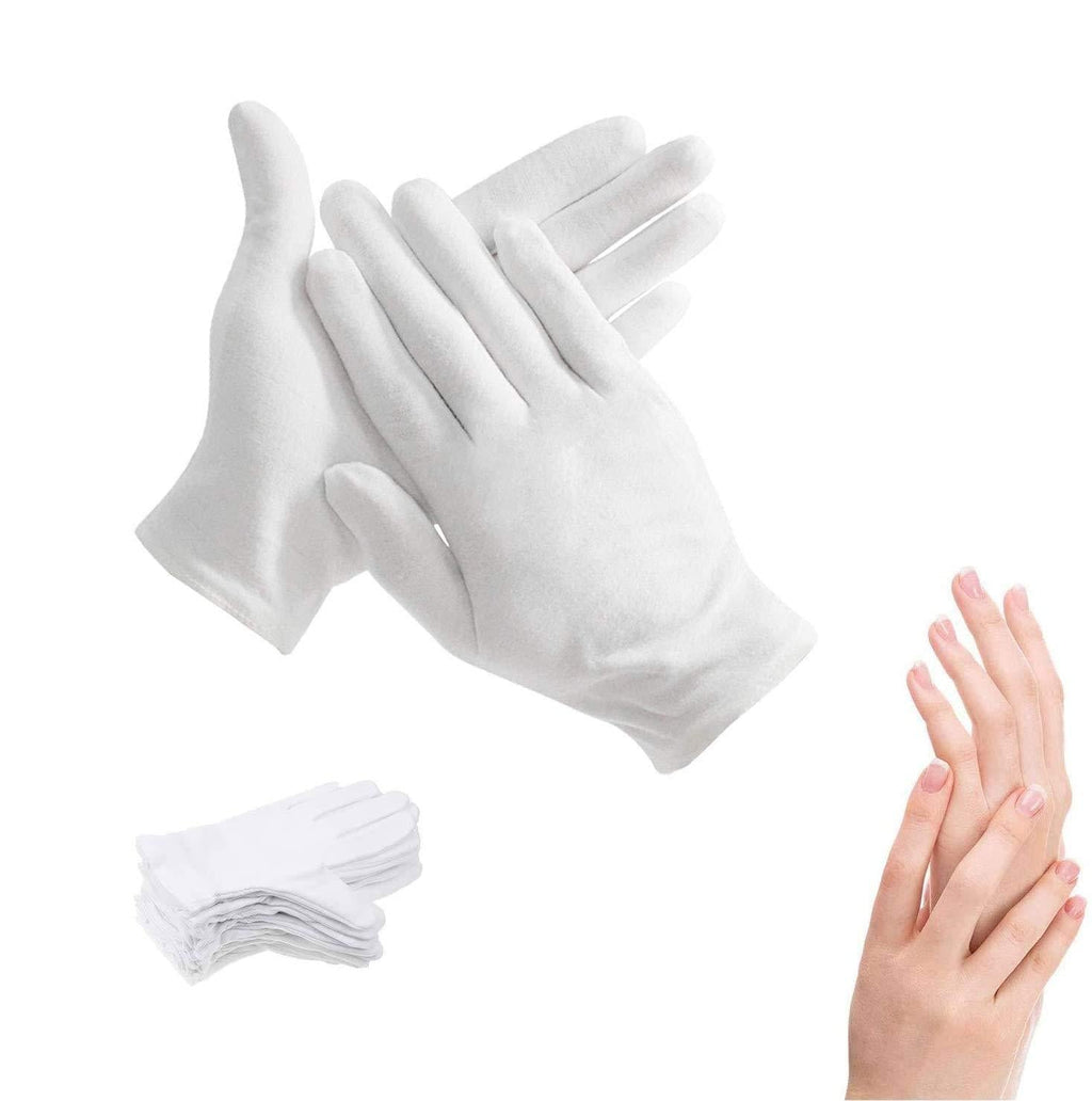 [Australia] - 100% cotton eczema moisturizing cosmetics night gloves, suitable for dry hands moisturizing, and file handling and other work purposes, 10 pairs Gloves-10p 