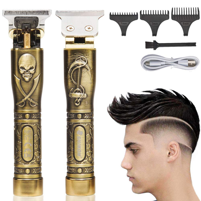 [Australia] - Xnuoyo Electric Grooming Hair Clipper USB Rechargeable Cordless Close Cutting T-Blade Trimmer (Skull) Skull 