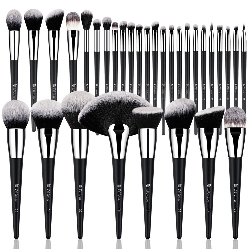 [Australia] - DUcare Makeup Brush Set 32Pcs Professional Makeup Brushes Premium Synthetic Kabuki Foundation Blending Brush Face Powder Blush Concealers Eye Shadows 