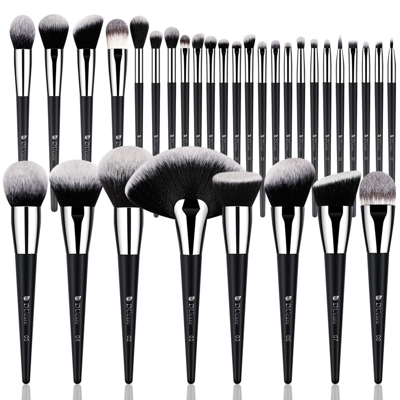 [Australia] - DUcare Makeup Brush Set 32Pcs Professional Makeup Brushes Premium Synthetic Kabuki Foundation Blending Brush Face Powder Blush Concealers Eye Shadows 