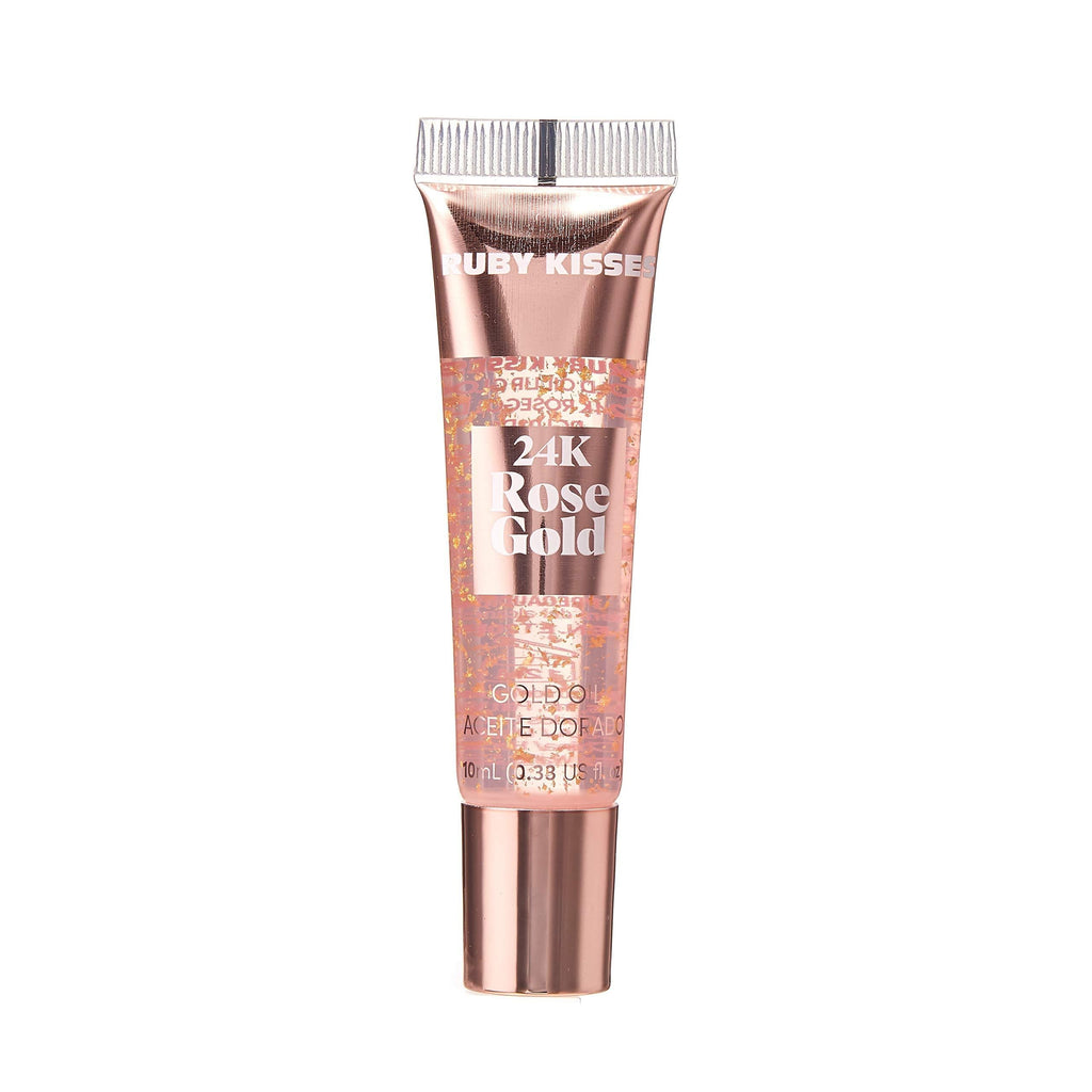 [Australia] - Ruby Kisses 24K Gold Oil Lip Gloss (1 Count, Rose Gold) 0.33 Fl Oz (Pack of 1) 