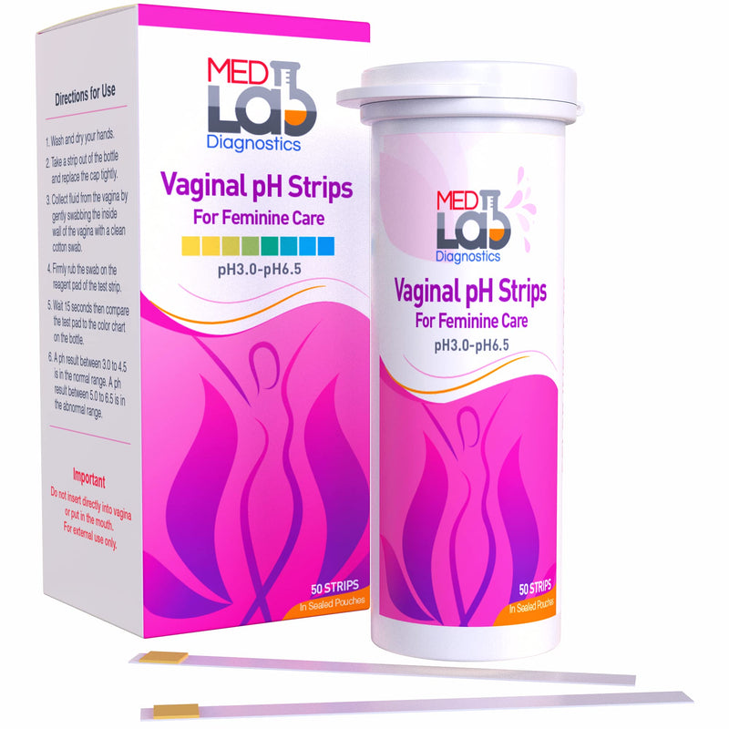 [Australia] - Vaginal ph Test Strips for Women(50 cnt). BV Bacterial Vaginosis and Yeast Infection Test Strips. Feminine pH Test for Vaginal Health, Acidity, and Alkalinity. Strips in Sealed Pouches 