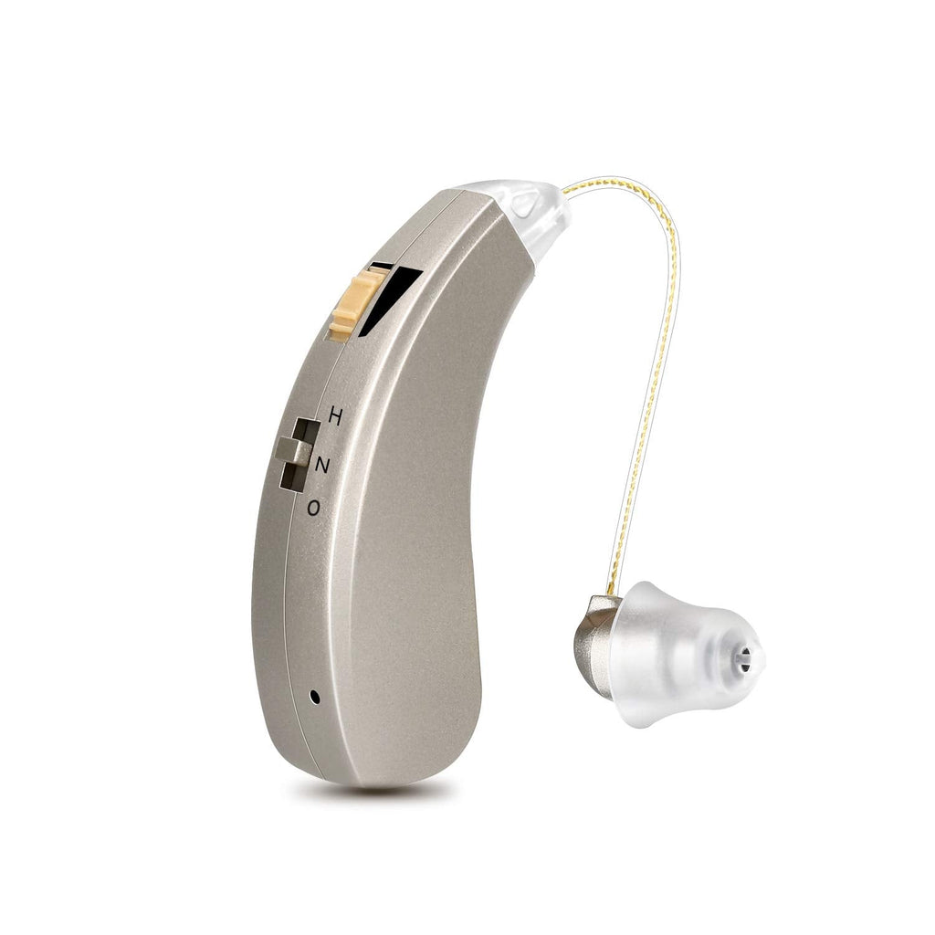 [Australia] - IncenSonic Rechargeable Mini Hearing Amplifiers to Aid and Assist Hearing Personal Sound Enhancer with Volume Control for Adults and Seniors (Pearl Grey, Left) Pearl Grey 