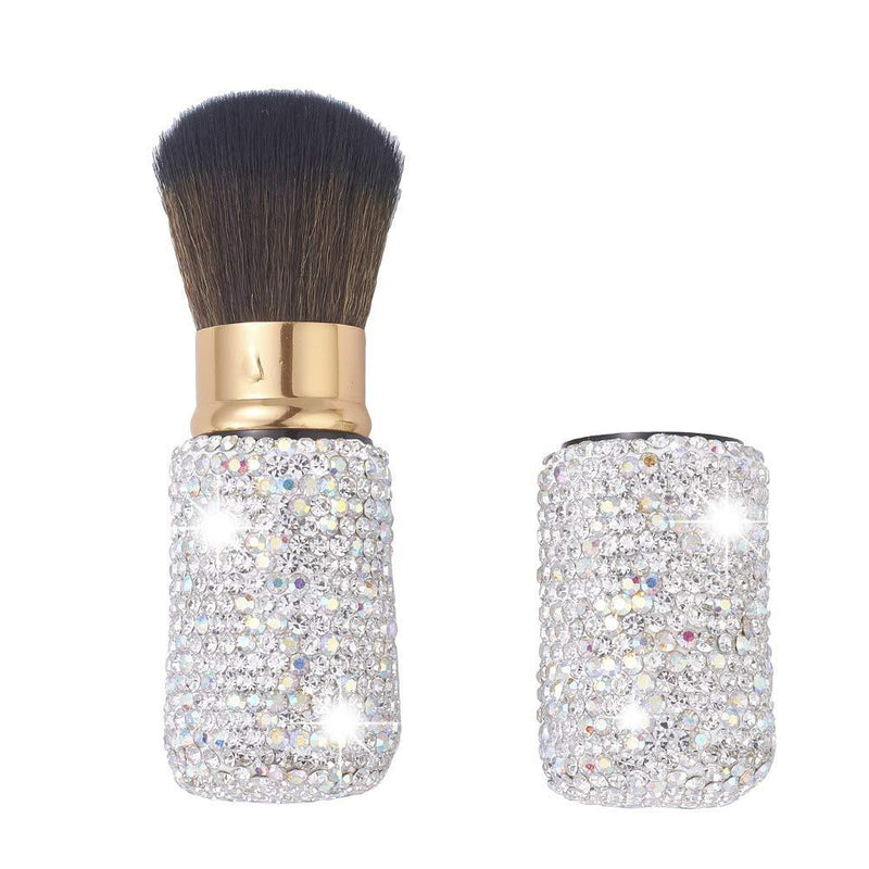 [Australia] - XhuangTech Bling Make Up Brush Crystal Makeup Travel Brushes Blusher Rhinestone Cover Foundation Highlight Blush Cosmetic Tools (White) White 