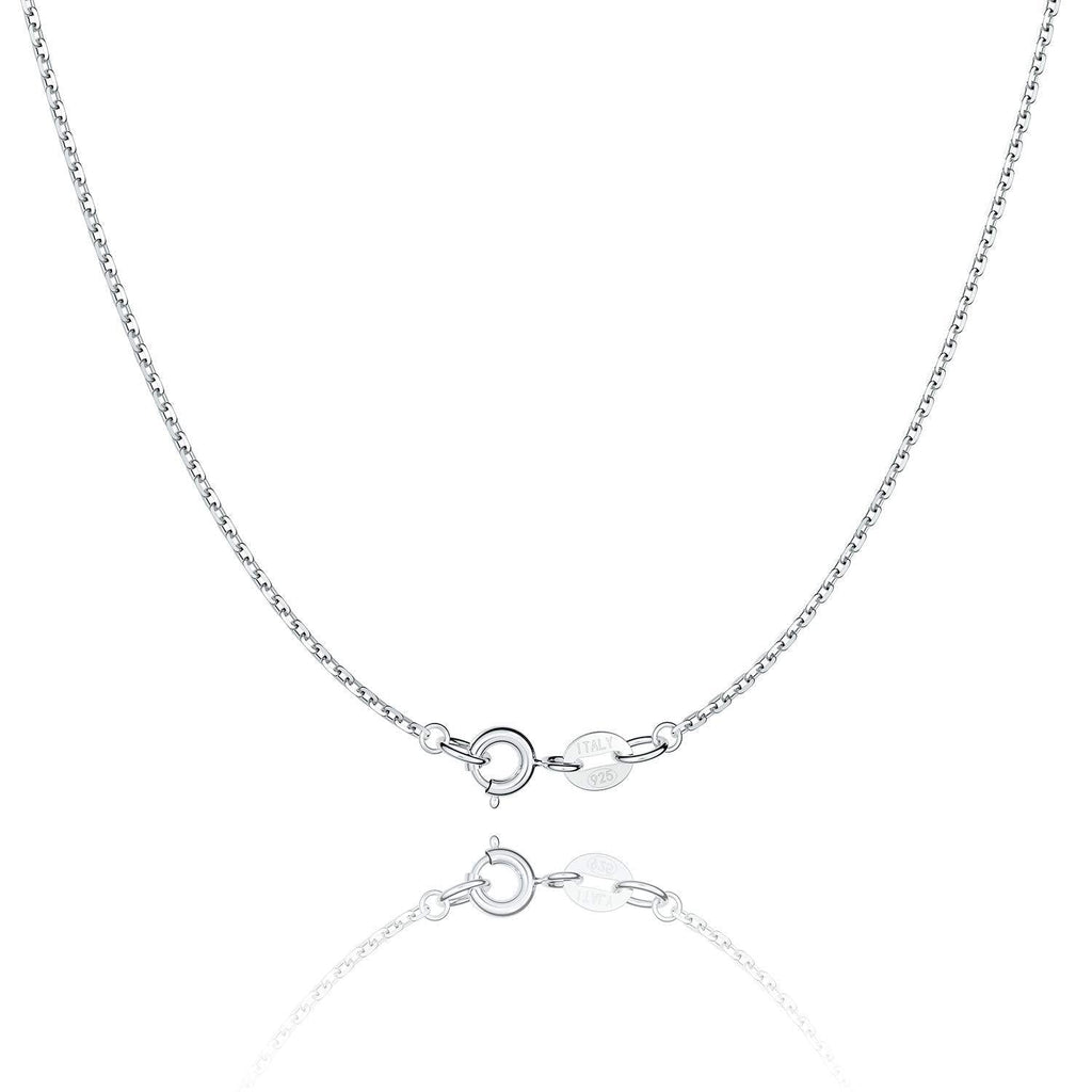 [Australia] - Jewlpire 925 Sterling Silver Chain Necklace Chain for Women Girls 1.1mm Cable Chain Necklace Upgraded Spring-Ring Clasp - Thin & Sturdy - Italian Quality 16/18/20/22/24 Inch 18.0 Inches 