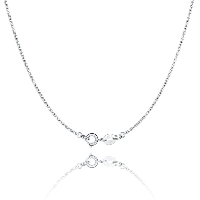 [Australia] - Jewlpire 925 Sterling Silver Chain Necklace Chain for Women Girls 1.1mm Cable Chain Necklace Upgraded Spring-Ring Clasp - Thin & Sturdy - Italian Quality 16/18/20/22/24 Inch 18.0 Inches 