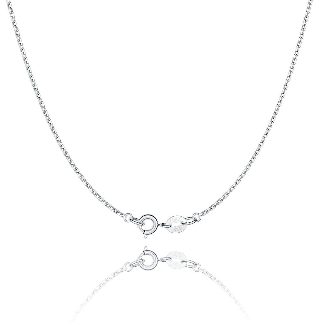 [Australia] - Jewlpire 925 Sterling Silver Chain Necklace Chain for Women Girls 1.1mm Cable Chain Necklace Upgraded Spring-Ring Clasp - Thin & Sturdy - Italian Quality 16/18/20/22/24 Inch 16.0 Inches 