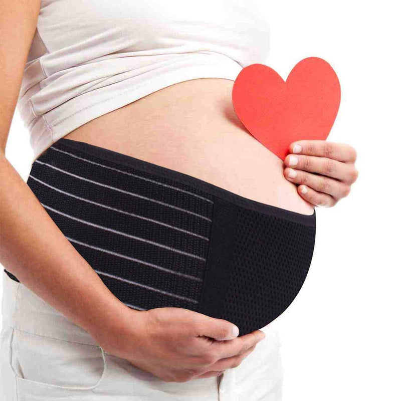 [Australia] - Belly Band for Pregnancy Maternity Belt Pregnancy Support Belt Bump Band Abdominal Brace Belt - Relieve Lower Back , Pelvic and Hip Pain ( Breathable / Adjustable ) (Black) Black 