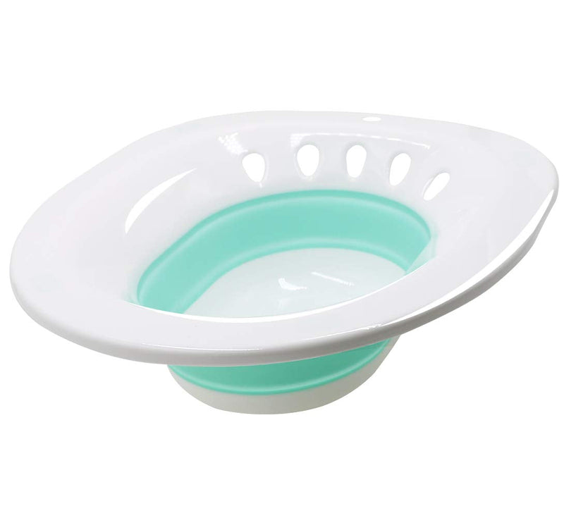[Australia] - Foldable Squat Free Sitz Bath, Discreet Over The Seat Sitz Bath to Treat Postpartum Wounds, Hemorrhoids, Perineal Care, Episiotomy Recovery & Yoni Steam Baths, Reusable Anal and Vaginal Care Green 