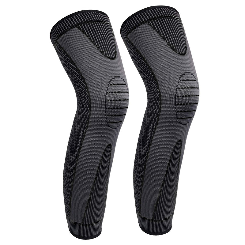 [Australia] - Full Leg Sleeves Long Compression Leg Sleeve Knee Sleeves Protect Leg, for Man Women Basketball, Arthritis Cycling Sport Football, Reduce Varicose Veins and Swelling of Legs(Pair) Black Large (1 Pair) 