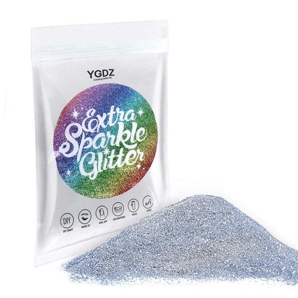 [Australia] - Silver Holographic Glitter, YGDZ 150g Multi Purpose Nails Body Extra Fine Silver Glitter for Resin Face Eye Hair Festival Decoration Crafts 