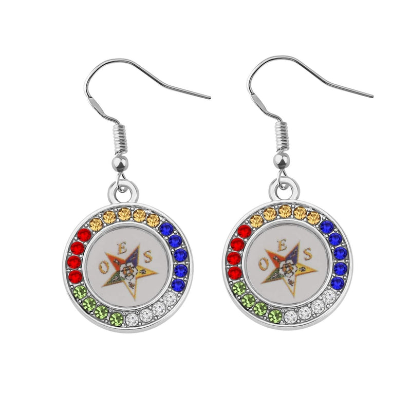 [Australia] - BAUNA Order of The Eastern Star Necklace OES Symbol Jewelry OES Sorority Gift for Women Girls Order of The Eastern Star Earring 