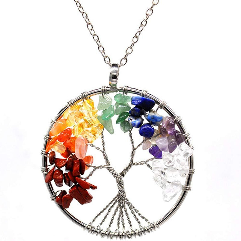 [Australia] - Tree of Life Stone Braided Cocktail Party Statement Necklace Candy 