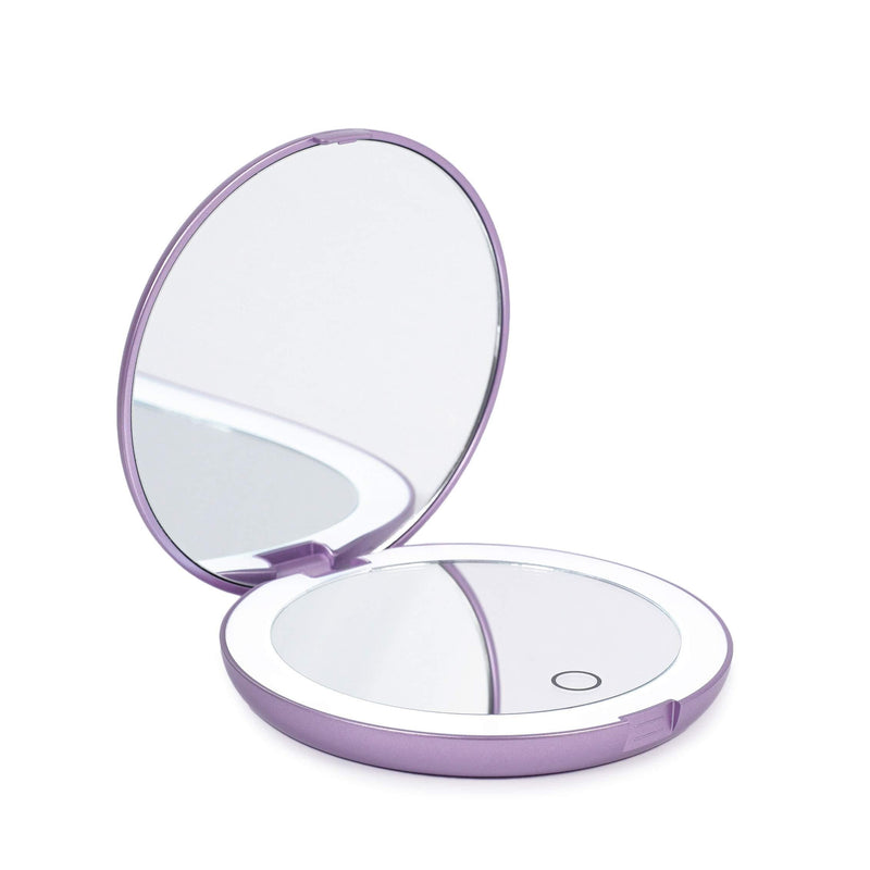 [Australia] - LUNA London LED Compact Mirror 2.0 | 7X Magnification, 3 Colour Lights, USB Rechargeable, Portable, Pocket, Lighted, Makeup Mirror | Perfect for Purse, Handbag & Travel Beauty Needs | Lavender 