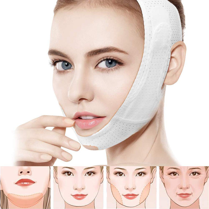 [Australia] - Face Slimming Strap,Reusable Face Lift Chin Up Tape,Breathable Face Lifting Bandage,Pain-Free Jawline Shaping Band，V-Line Skin Firm Mask,Anti-Sagging-Aging-Wrinkle-Snore Belt for Women and Men,Korean Design 
