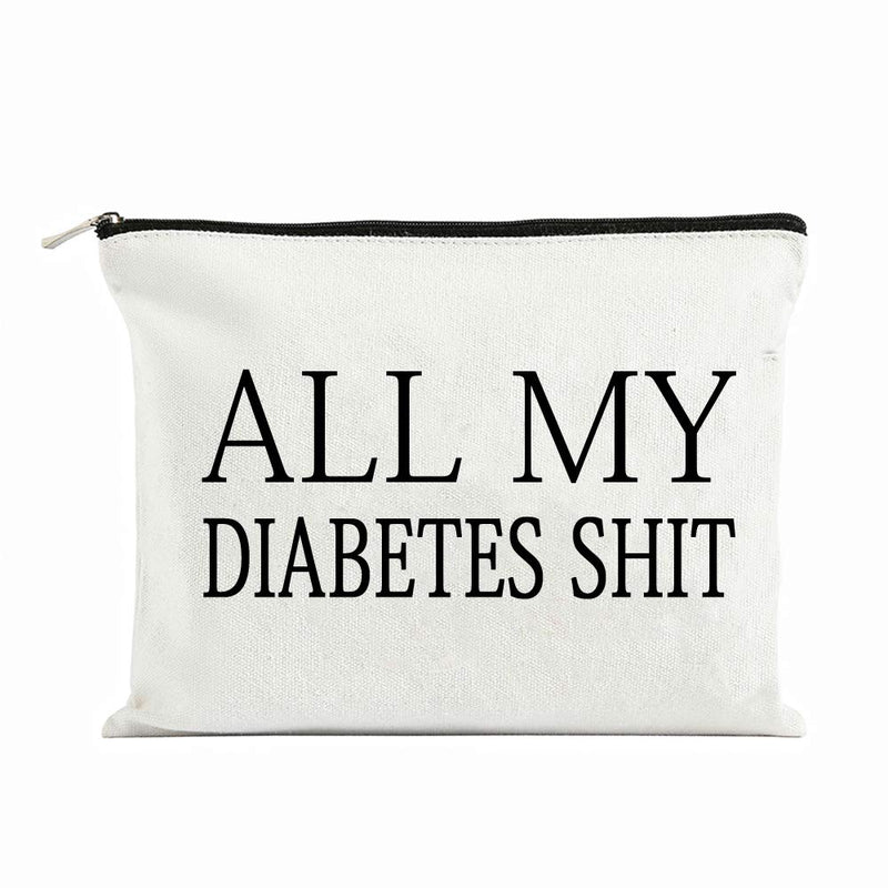 [Australia] - All My Diabetes Shit Funny Diabetic Travel Bag Pouch Personalized Gift for Diabetic Emergency Supply Bag for Grandma Grandpa Mom Dad Sister Brother for Birthday Christmas Gifts 